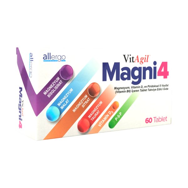 Vitagil Magni4 Magnezyum Vitamin D3 P5P 60 Tablet